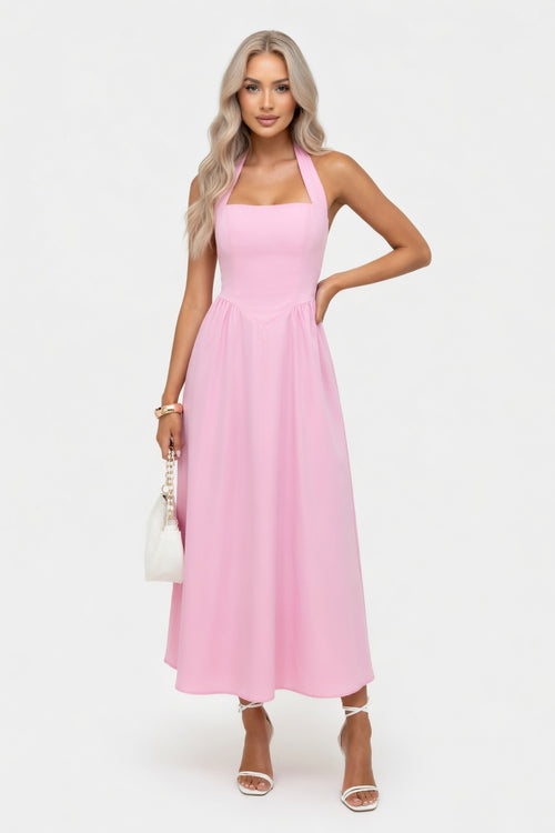 Square Neck Splice Dress — front view