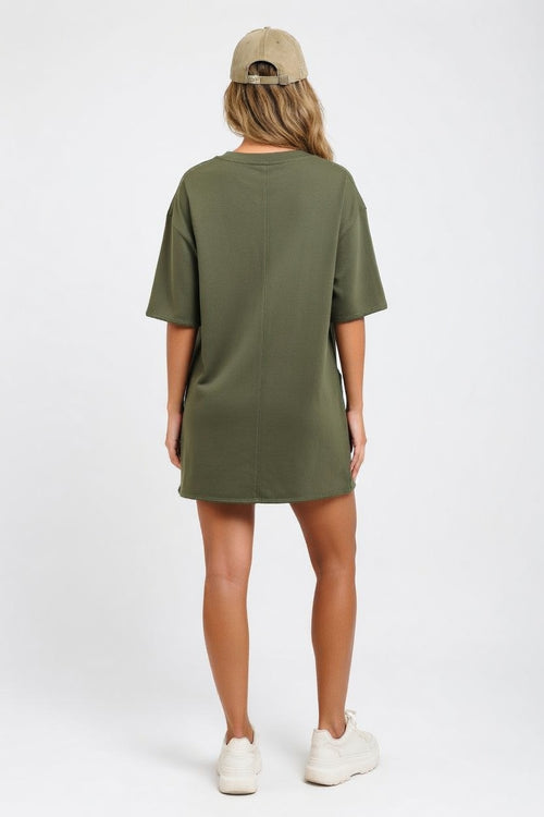 Cotton Utility Jumpsuit — back view
