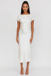 Satin One Shoulder Fishtail Dress