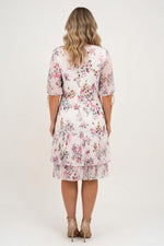Off-Shoulder Print Dress — back view