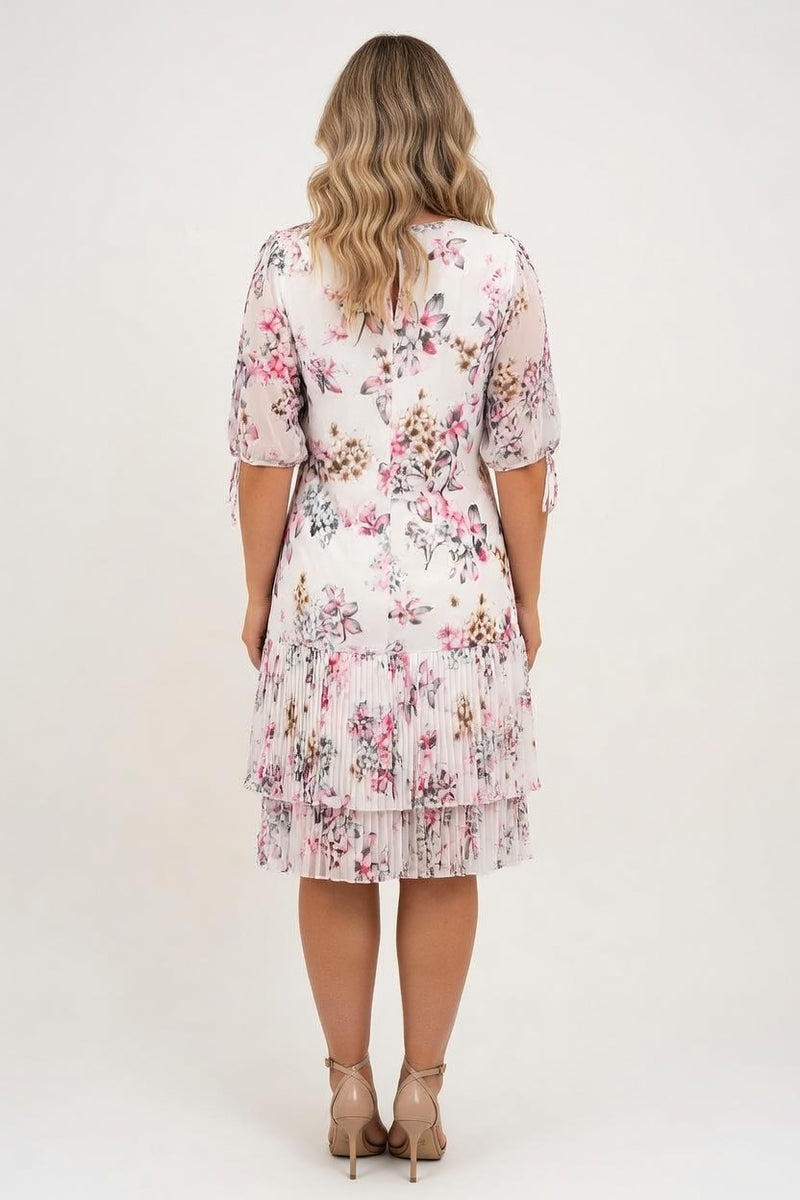 Off-Shoulder Print Dress — back view