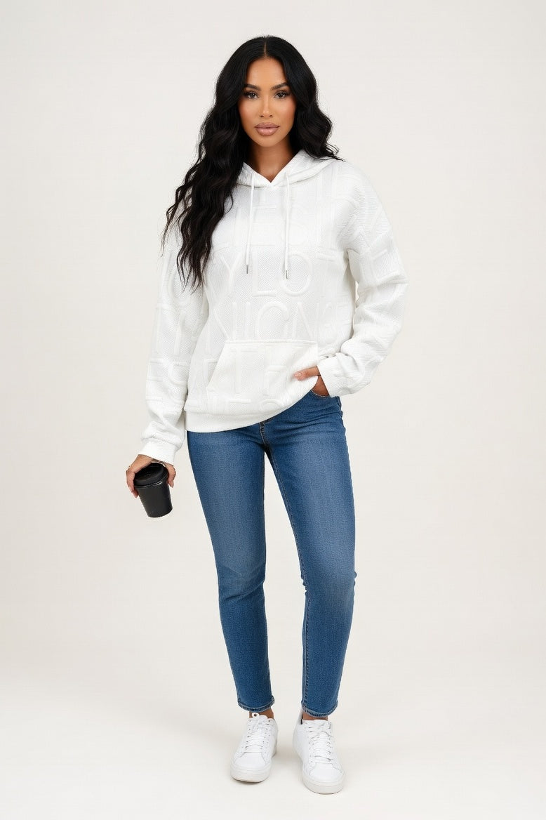 Letter Print Sweatshirt — White