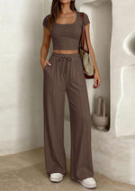 Tailored Co-ord Set — Brown — colour variant