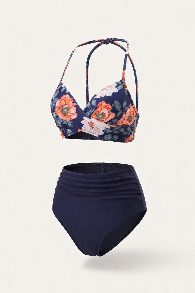 High Waist Split Bikini Set — front view