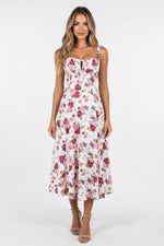 Cross-Back Print Maxi Dress — Dried Rose