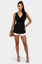 Twisted Front Sleeveless Top — front view