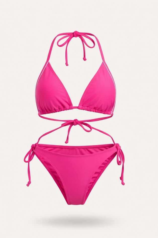 Multi-Color Twist Bikini Set — Rose Pink