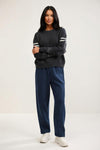 High-Waisted Straight Leg Trousers