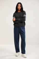 High-Waisted Straight Leg Trousers — front view