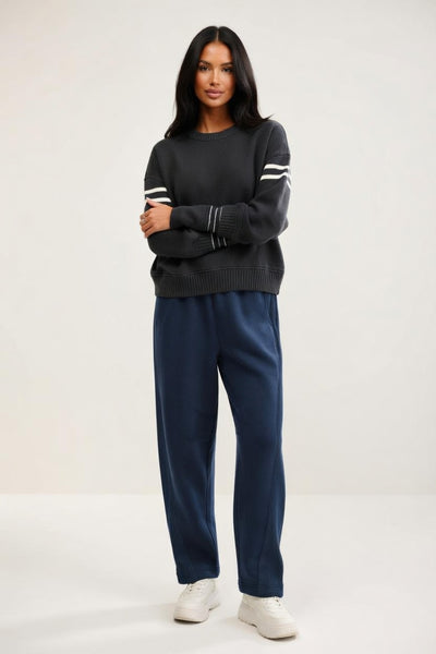 High-Waisted Straight Leg Trousers