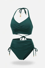 Drawstring Bikini Set — Dark Green