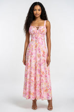 Printed Halter Midi Dress — Blue Print