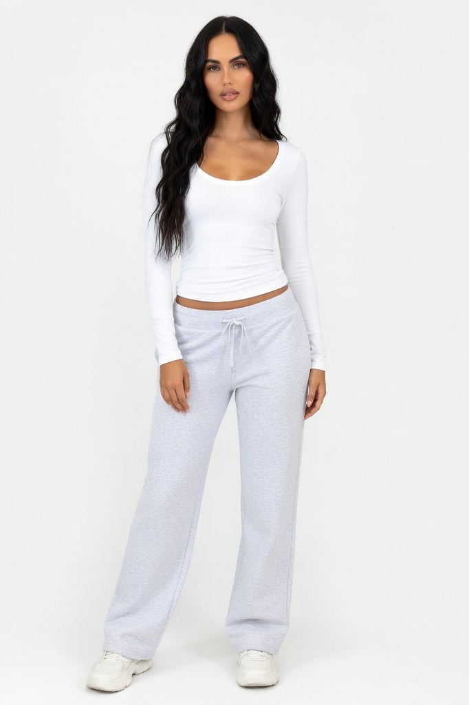 Viscose Long Sleeve Bodycon Top — Off White