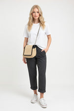 Striped Wide Leg Trousers — front view
