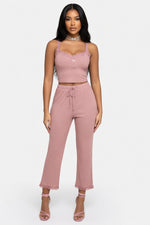 Lace Cami Pyjama Set — Pink