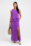 Halter Split Midi Dress