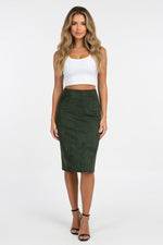 Suede Mini Skirt — Green