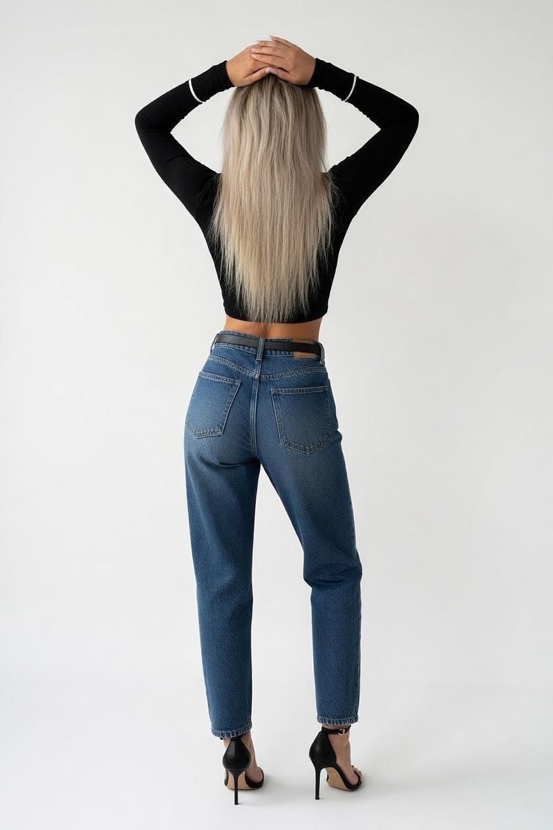 Backless Round Neck Top — back view