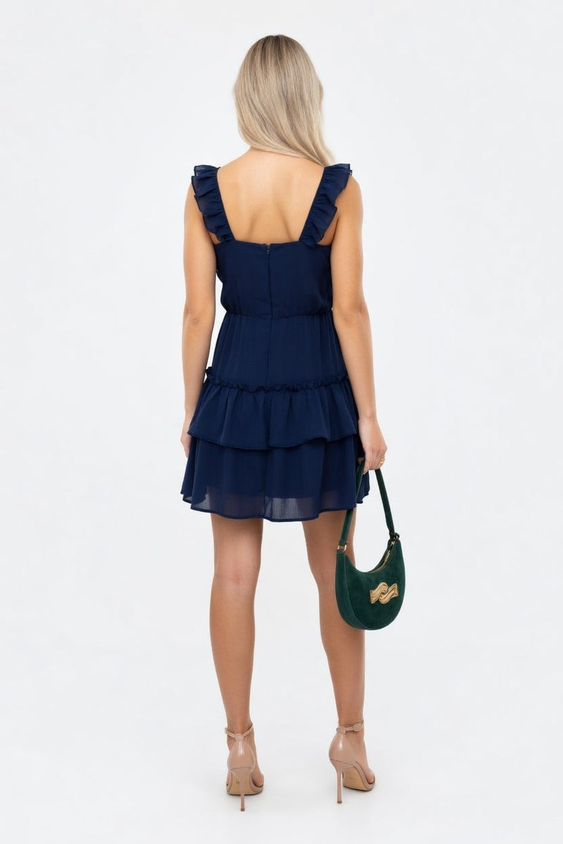 Ruffle Midi Dress — back view