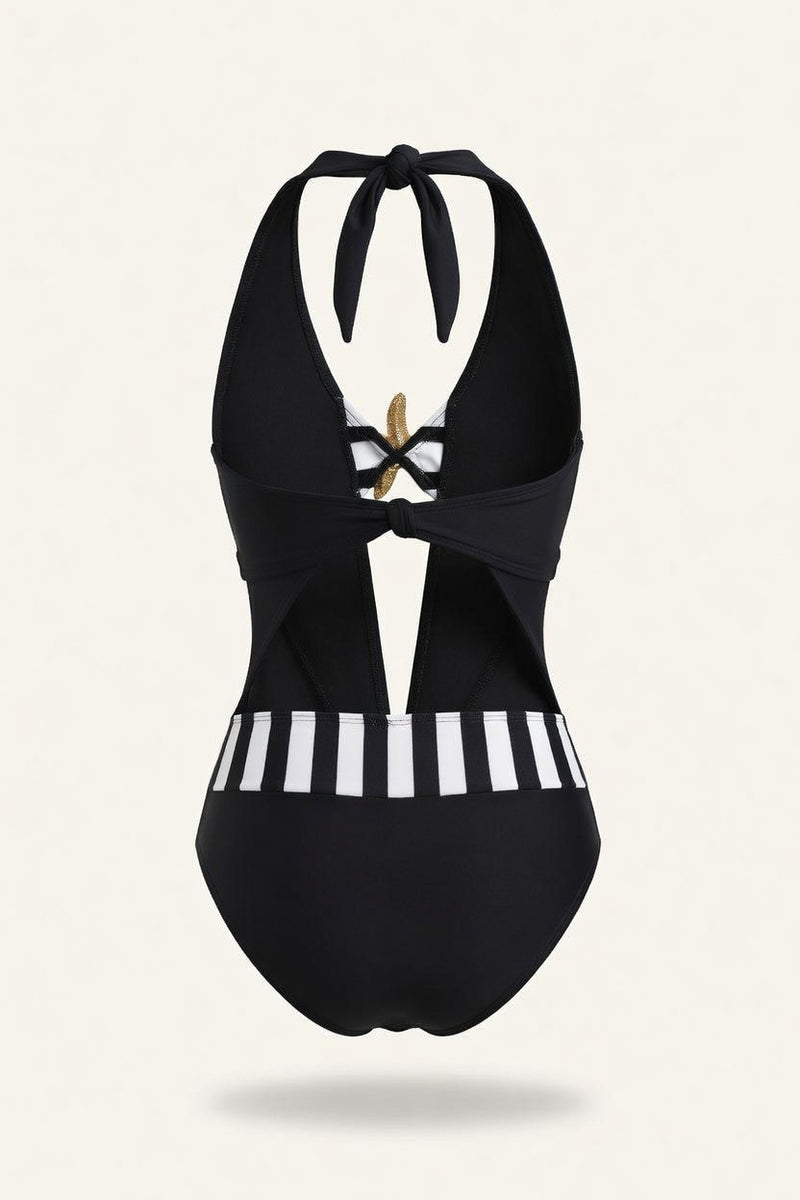 Structured One-Piece Swimsuit — back view