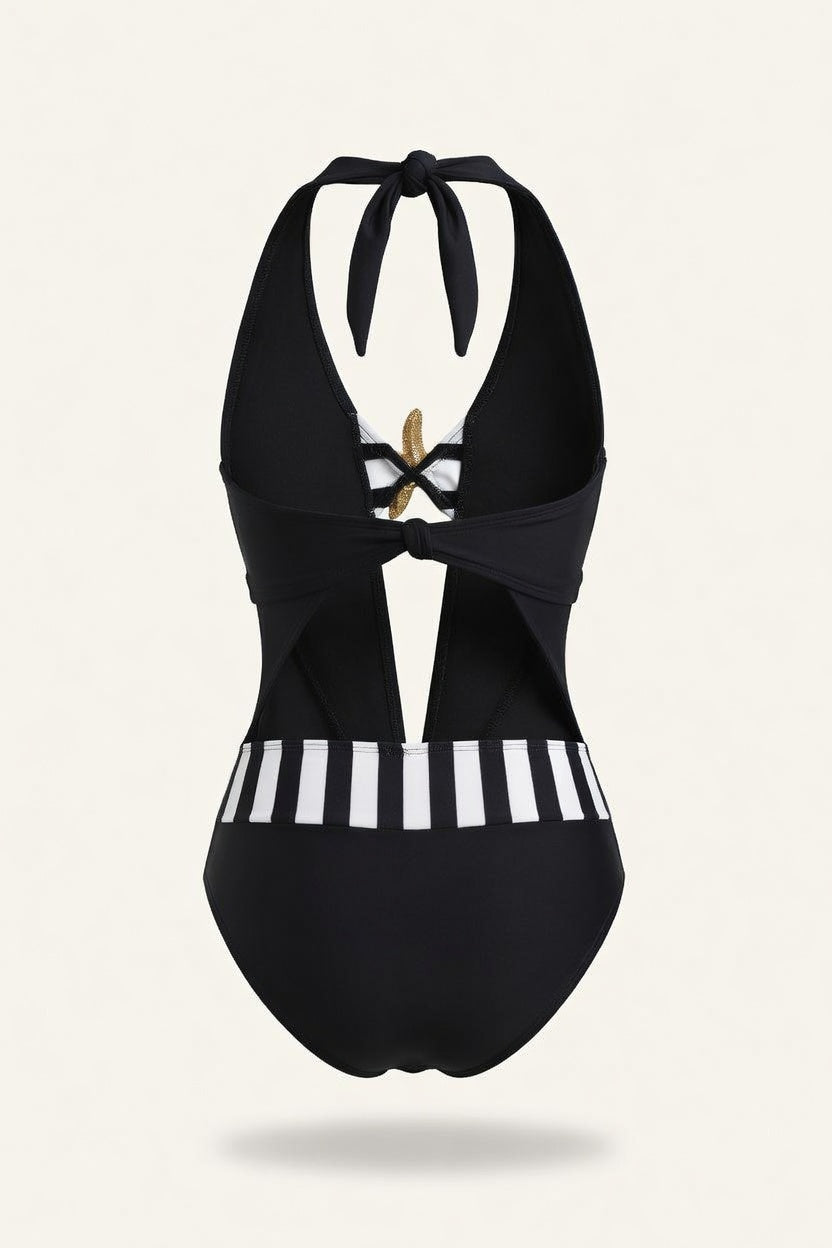 Structured One-Piece Swimsuit — back view