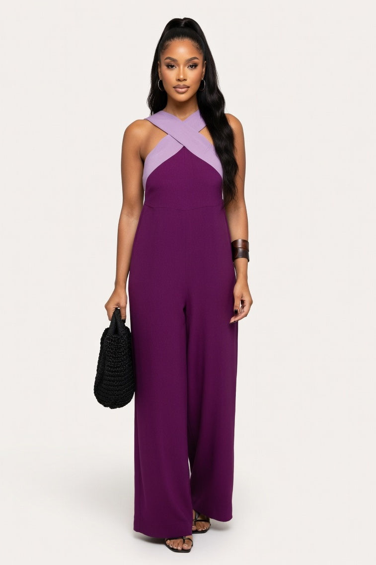 Cross Back Maxi Dress — Purple