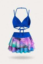 Ruffle Split Bikini Set — back view