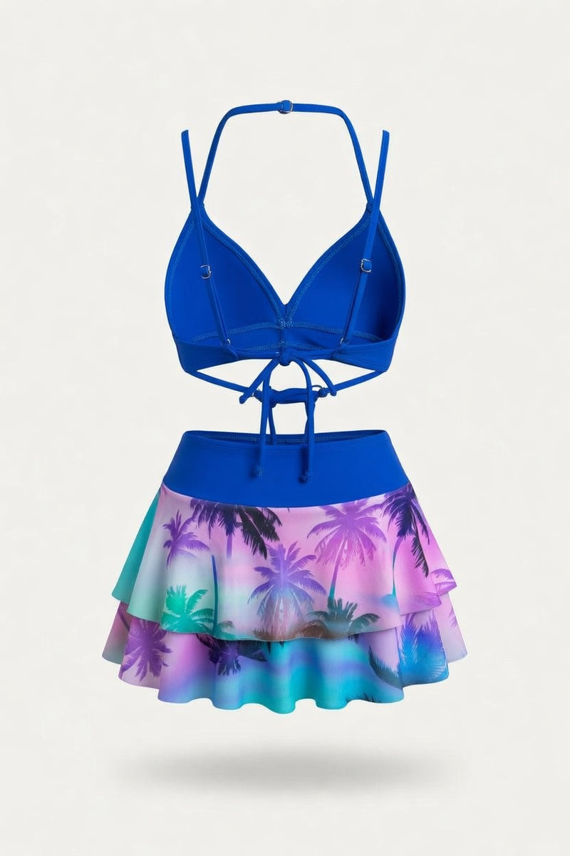 Ruffle Split Bikini Set — back view