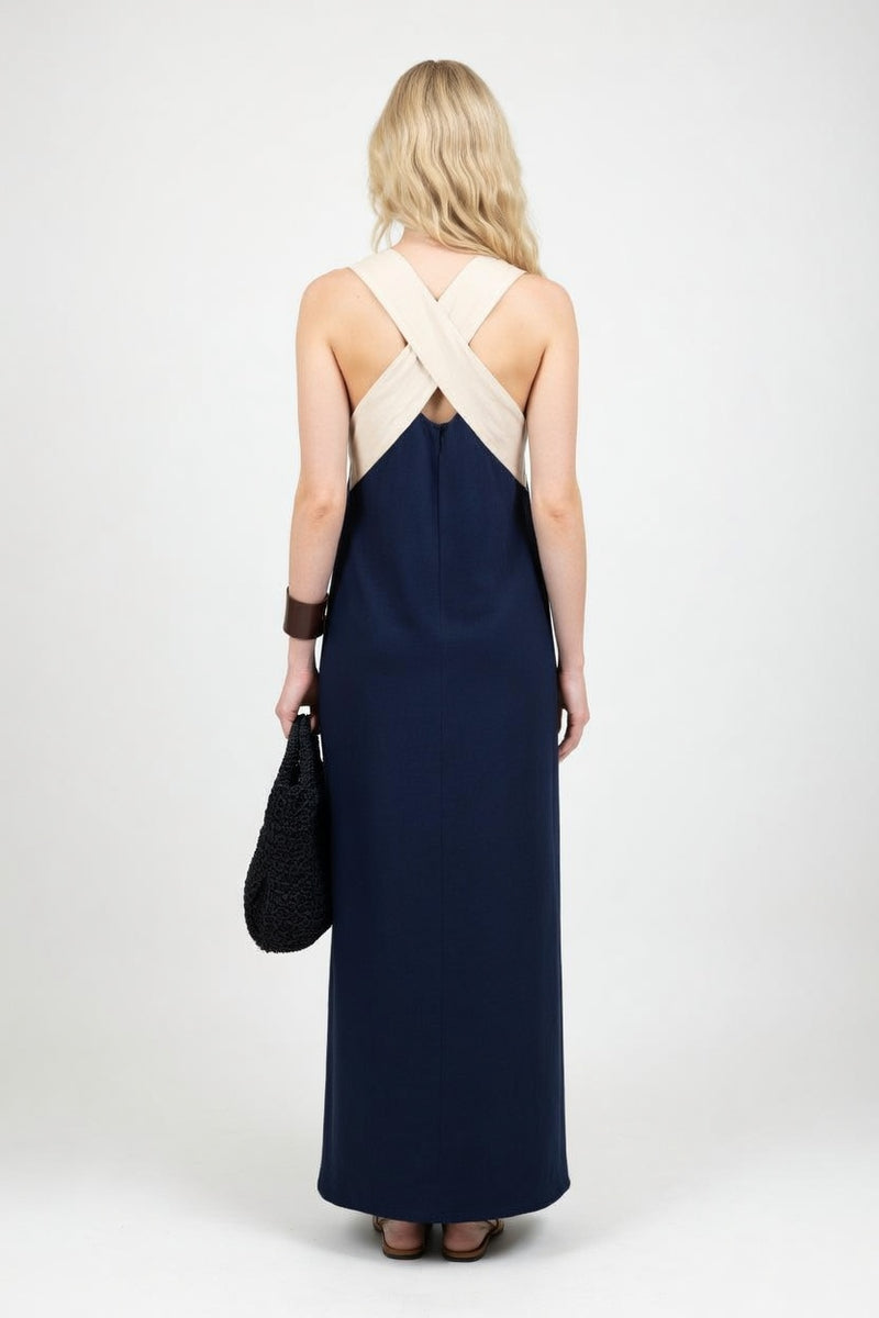 Cross Back Maxi Dress — back view