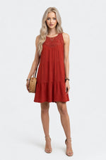 Lace Halterneck A-Line Dress — front view