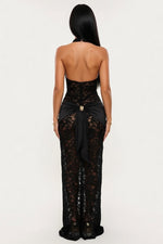 Lace High Slit Dress — back view