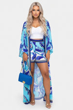Cardigan Co-ord Set — Turquoise Blue