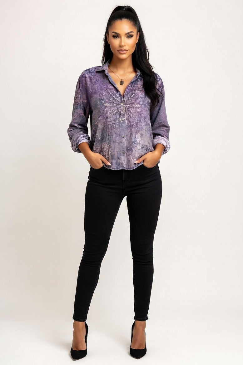 Printed Cotton-Blend Shirt — Vintage 4