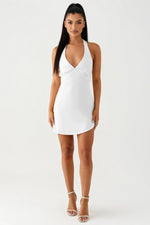 Satin Halter Dress — front view