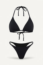 Solid Two-Piece Bikini — Black