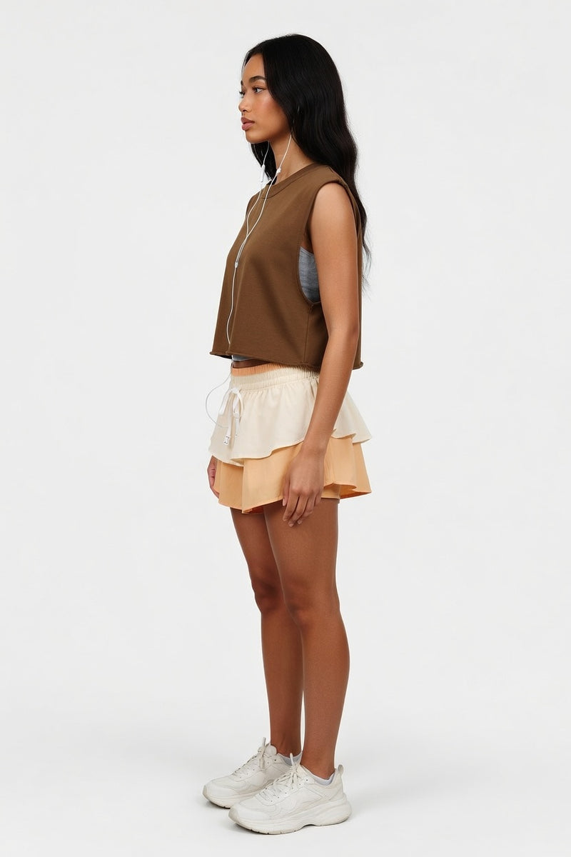 Cropped Viscose Tee — side view