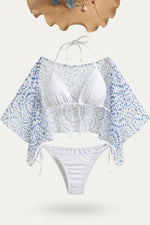 Dot Print Wrap Beach Dress — Blue