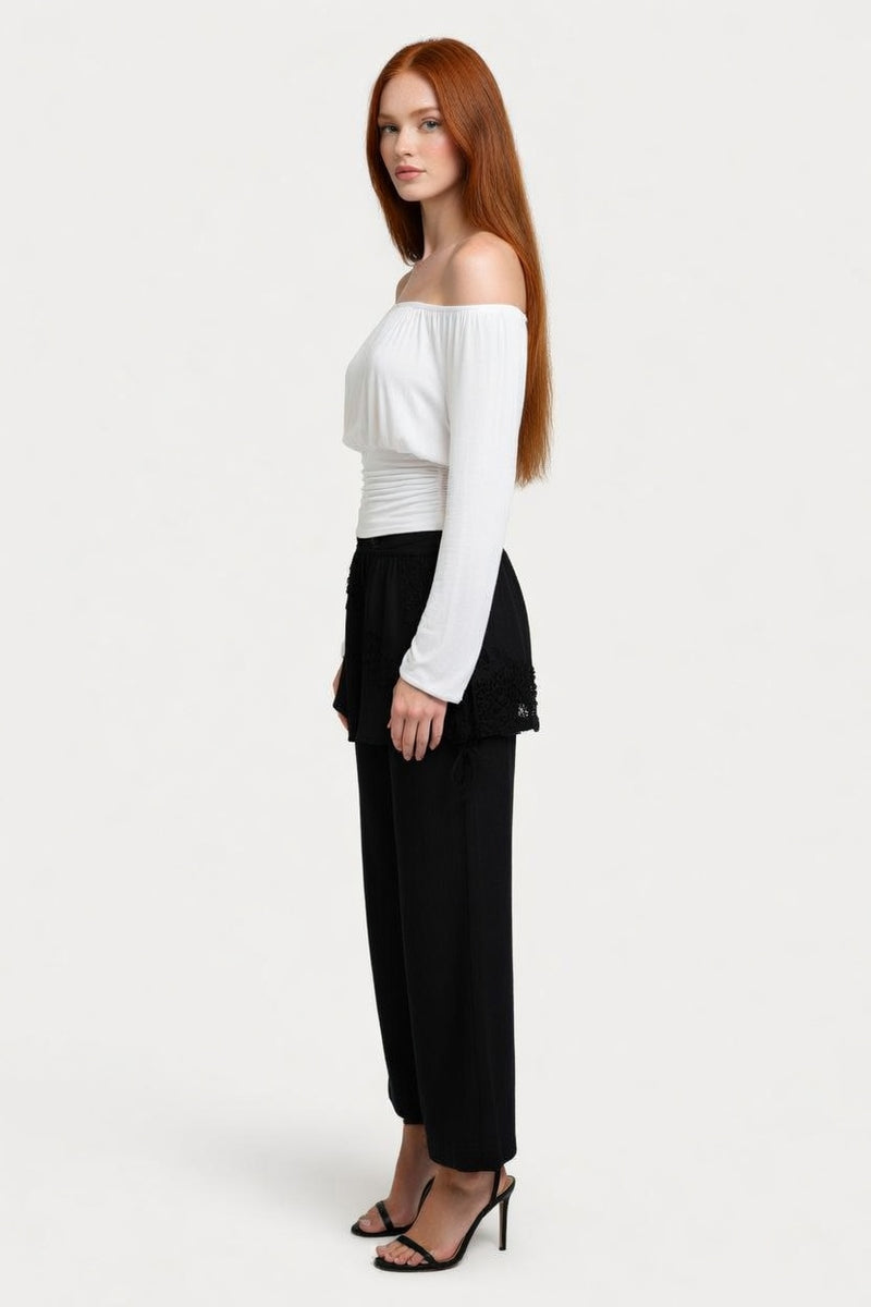 One Shoulder Pleated Top — side view