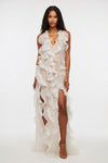 Chiffon Halter Dress with Side Split