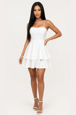 Backless Halter Mini Dress — White