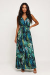 Printed Open Back Strap Dress