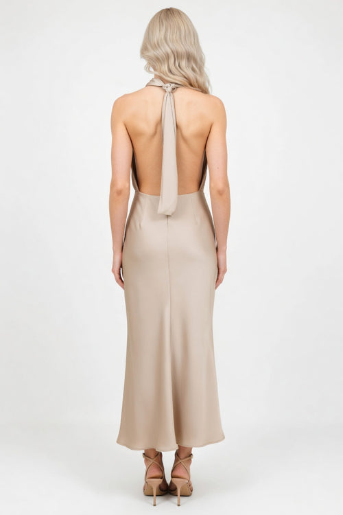 Satin Slip Dress — back view