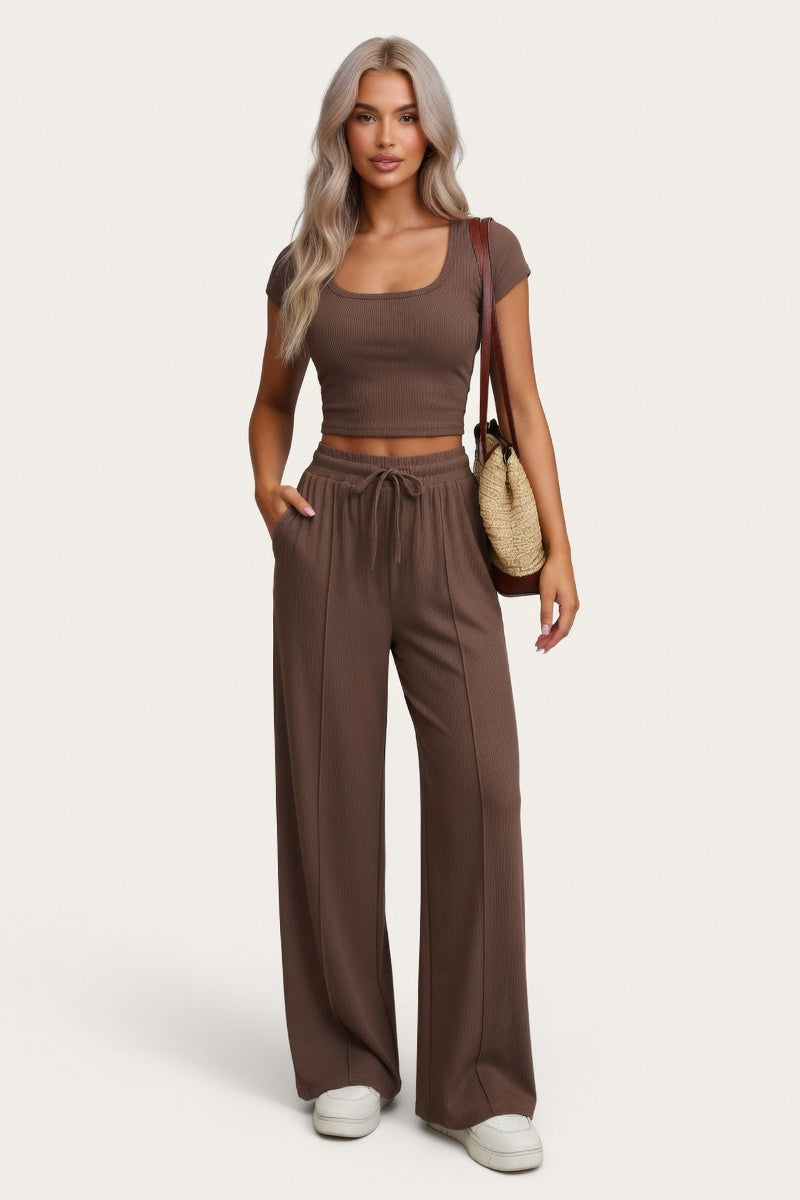 Tailored Co-ord Set — Brown