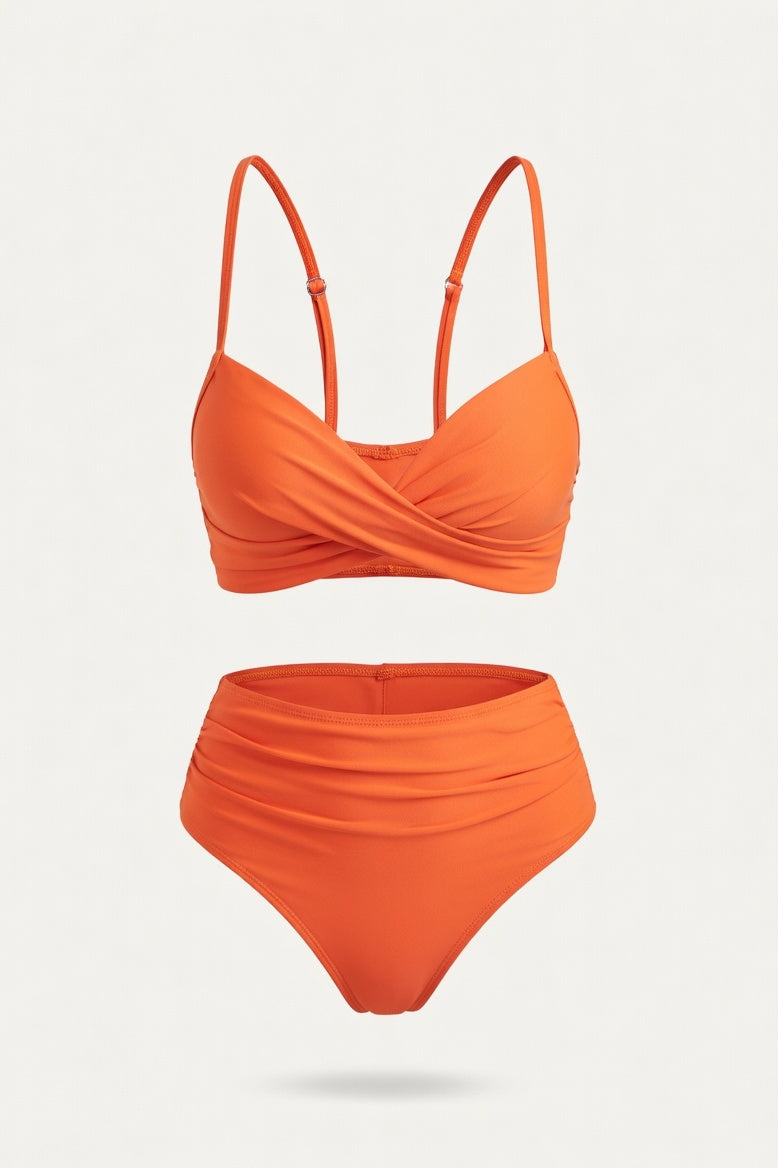 Split Bikini Set — Orange