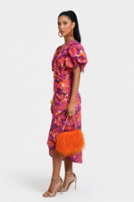 Printed V-Neck Bodycon Dress — side view