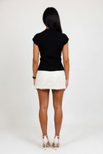Button-Front Crop Top — back view