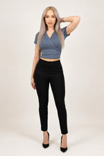 Pleated Waist-Cinched Tee — front view
