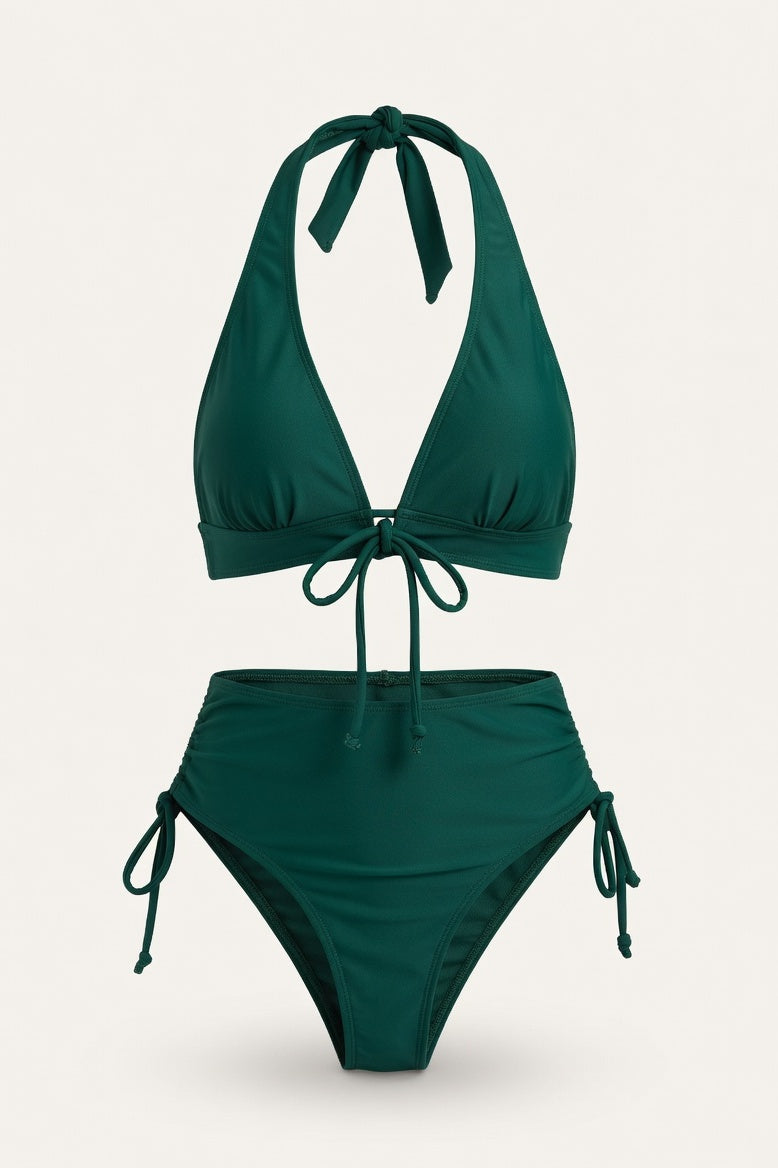 Multi-Color Twist Bikini Set — Dark Green