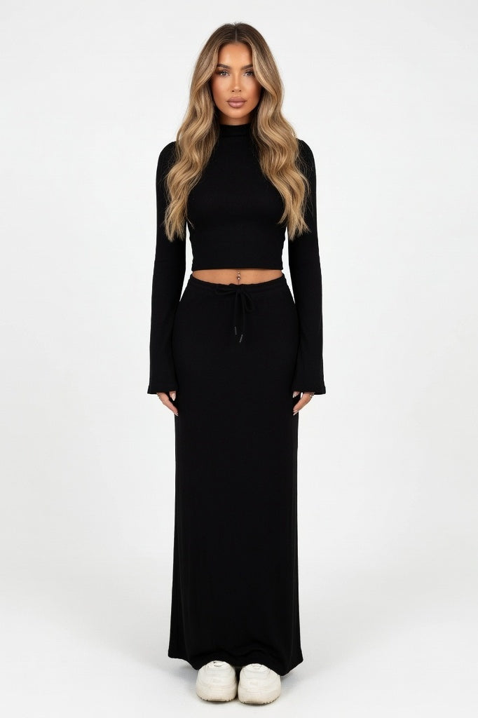 Lace-Up Co-Ord Set — Black