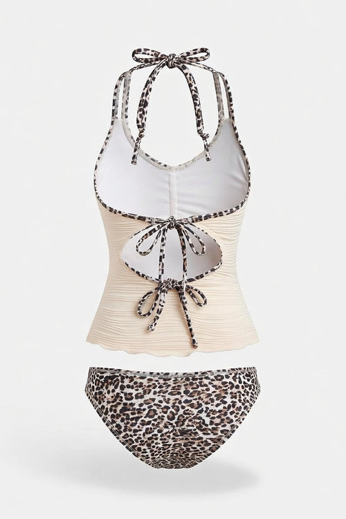 Leopard Print Bikini Set — back view